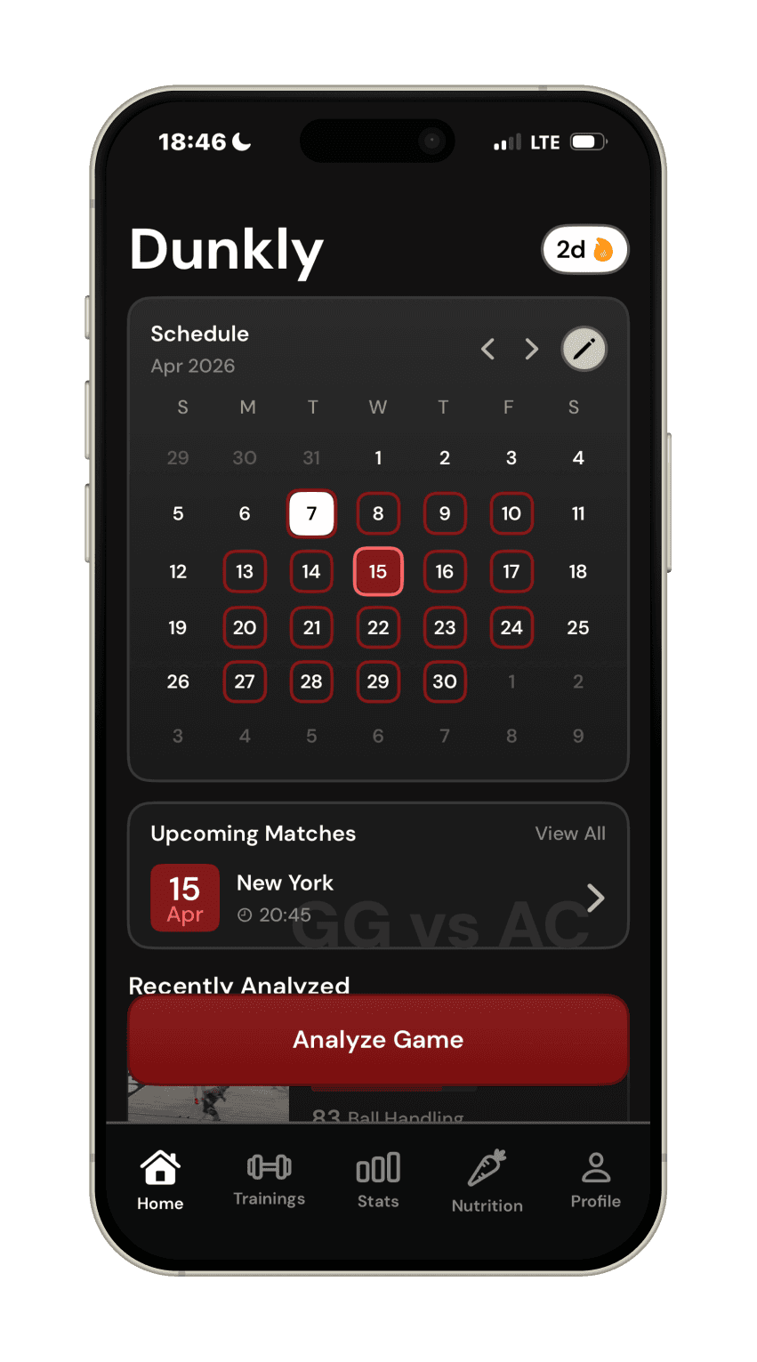 Dunkly app home and overview